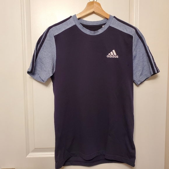 Adidas Essentials Melange Tee Small Blue - Picture 1 of 10